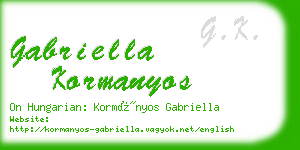 gabriella kormanyos business card
